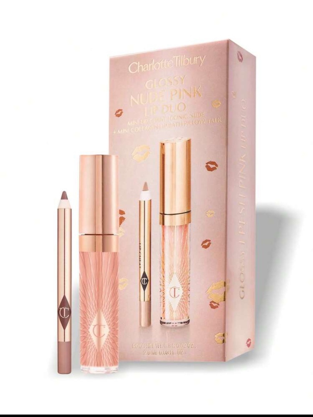 Charlotte Tilbury Glossy Nude Pink Lip Duo with Matching Lip Liner